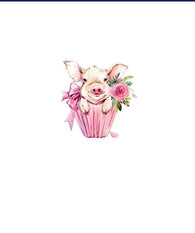 Cupcake Pig Cotton Spandex Panel Adult